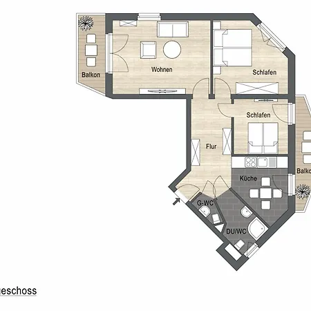 Апартаменты Ostsee-traumferienwohnungen Duenenresort - Meerblick, Balkon & Wallbox, Strandnah *